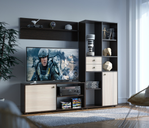 Грей стенка венге/шимо светлый