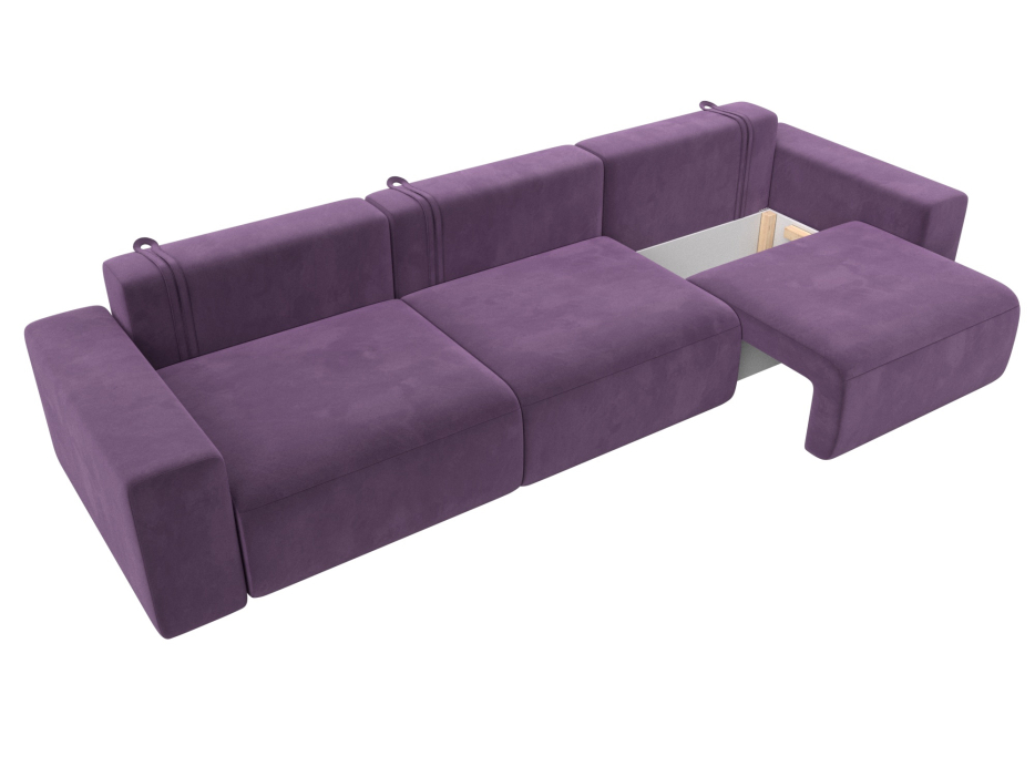 Диваны еврокнижки, Диван прямой Лига-036 Классик Лонг, микровельвет