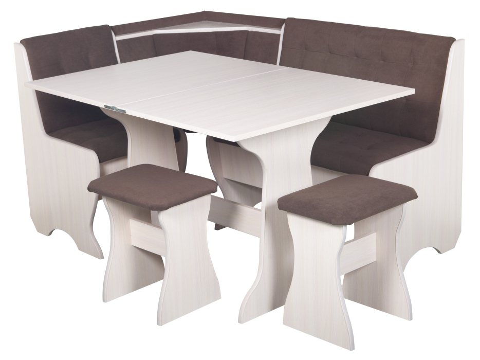 Кухонные уголки, Кухонный уголок Стиль 1Л (со столом СТ3) Дуб млечный / велюр