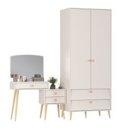 Трюмо с зеркалом Афина и платяной шкаф-комод 2-х дверный