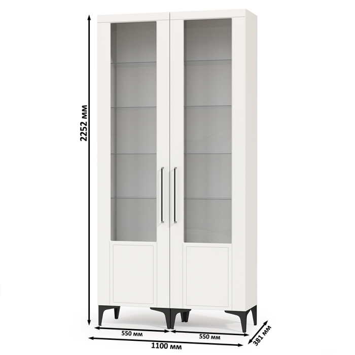 Витрины, Два пенала со стеклом в гостиную Валенсия № 129