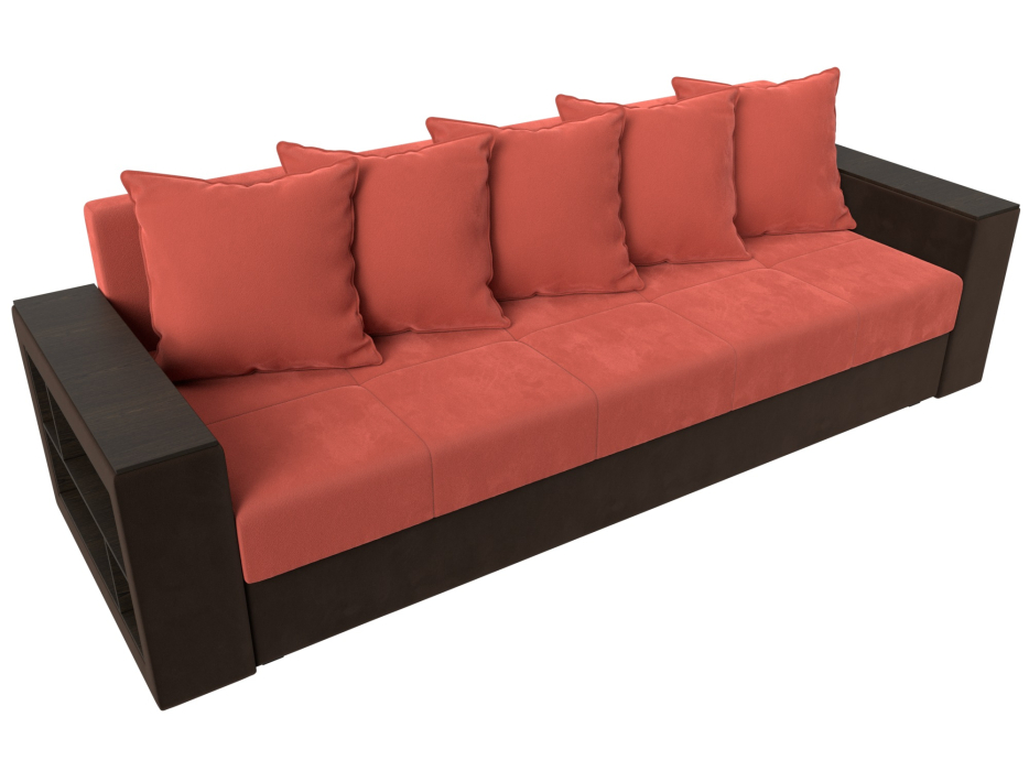 Диваны кровати со спальным местом, Диван прямой Дубай Лайт полки слева, микровельвет