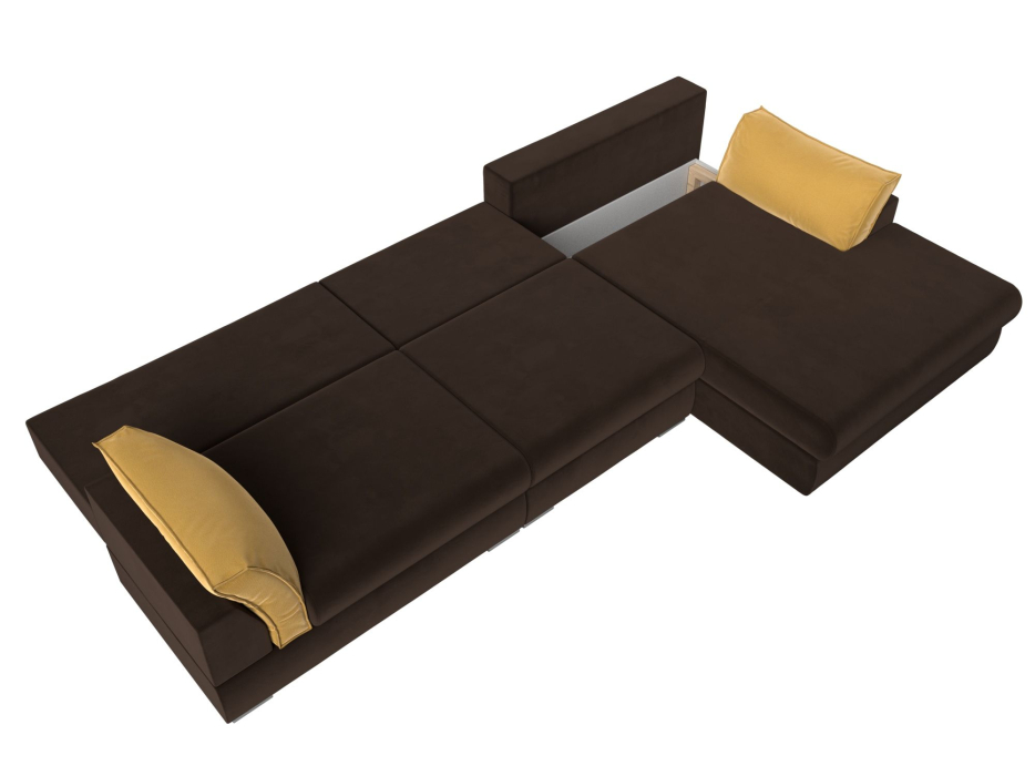 Диваны угловые в гостиную, Угловой диван Пекин Long угол правый, НПБ, микровельвет