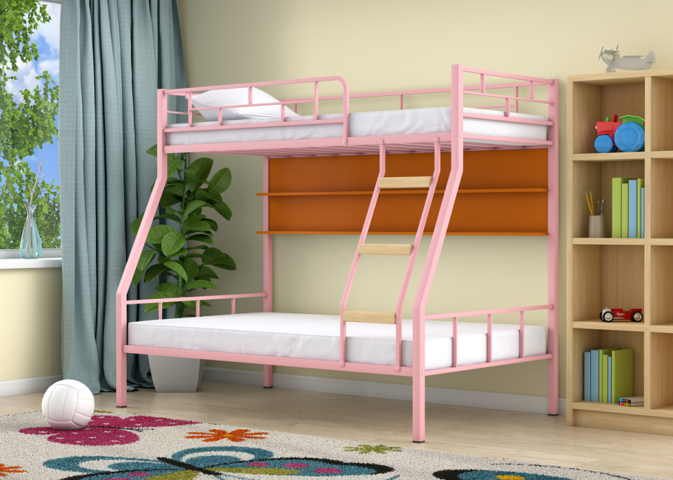 Для подростков, Двухъярусная кровать Радуга полка оранжевый