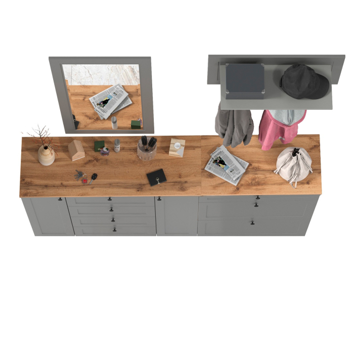 Прихожие, Мебель для прихожей Остин № 56 с вешалкой и зеркалом