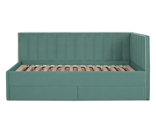 Кровать угловая с дополнительным спальным местом Порше, микровелюр