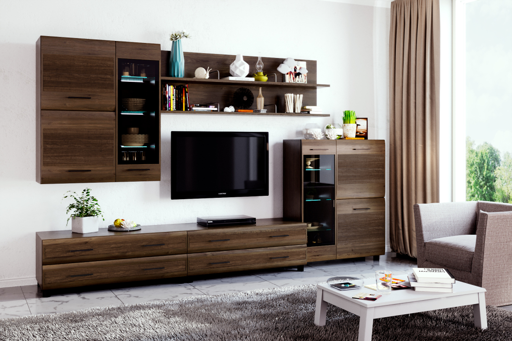 Стенки для гостиной, Модульная гостиная Камелия композиция 6