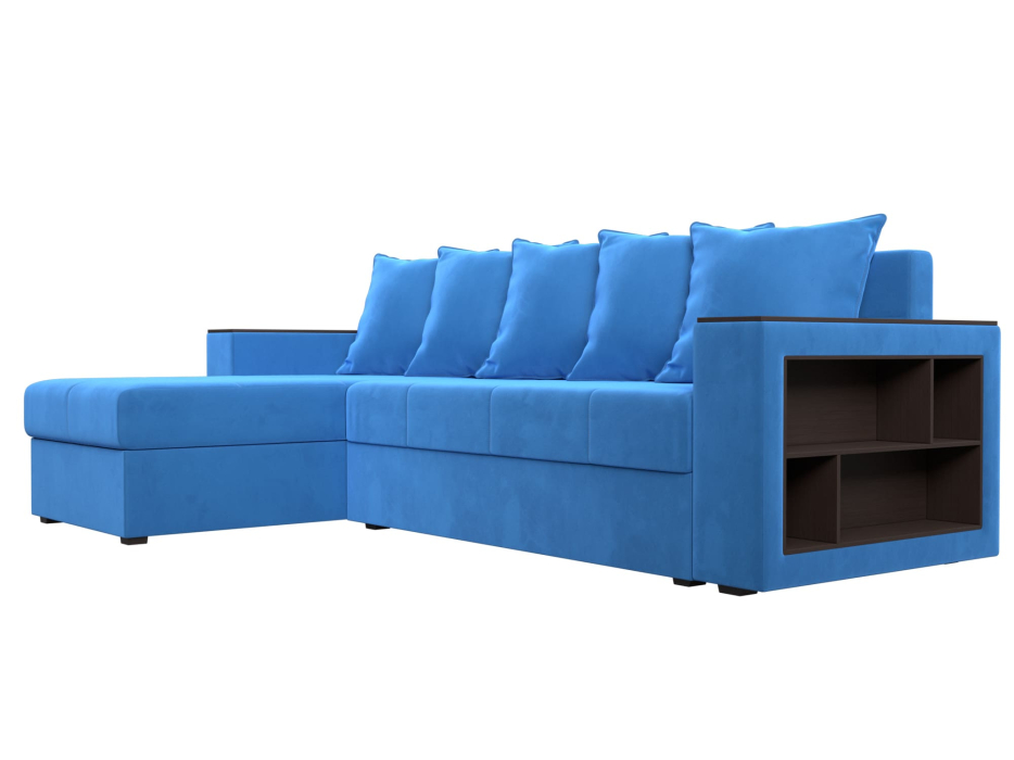 Диваны угловые в гостиную, Диван угловой Дубай Лайт, велюр, левый угол