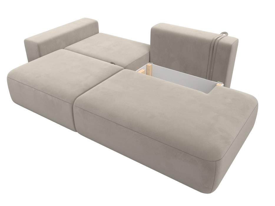 Диваны еврокнижки, Диван прямой Лига-036 Модерн подлокотник слева, микровельвет