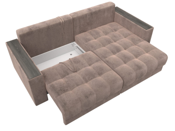 Диван угловой с декором Лига-049 НПБ, велюр TOWER