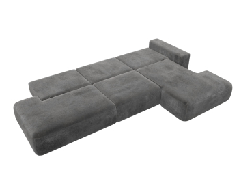 Диван угловой Лига-036 НПБ Модерн Лонг правый угол, велюр TOWER