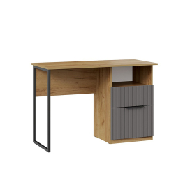 Стол письменный Хилтон тип 1, дуб крафт золотой, графит матовый