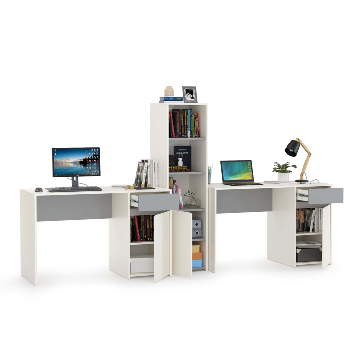 Компьютерные столы, Два письменных стола и открытый стеллаж Торонто № 15