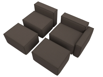 Диван угловой модульный Лига-063 угол правый, рогожка Амур