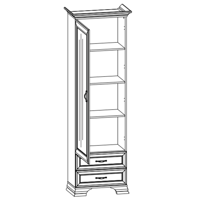 Стеклянные, Шкаф с витриной 1V2S, TIFFANY 