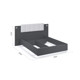 Кровать Мишель 140 МИ, без основания, антрацит