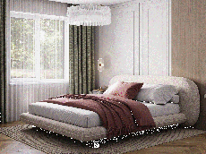 Мягкая кровать, Спальня Букле Кровать 1800*2000 на ножках