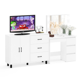 Комод-тумба 123-1204 и столик косметический с подсветкой и зеркалом Сура