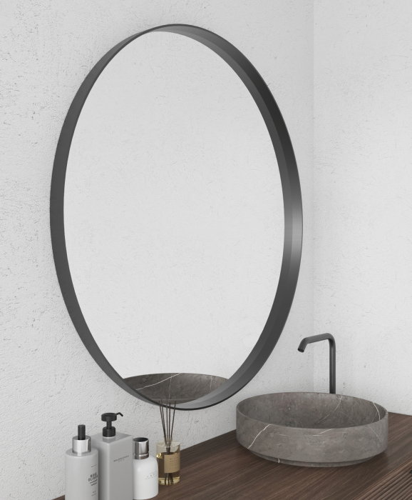 Зеркала в спальню, Дизайнерское настенное зеркало GENGLASS Rauntel L в металлической раме