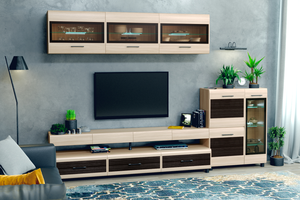 Стенки для гостиной, Модульная гостиная Камелия композиция 12