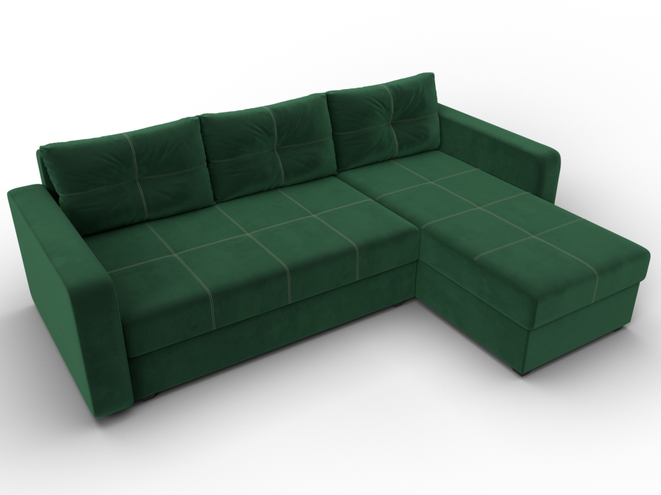 Диваны угловые в гостиную, Угловой диван Ливерпуль Лайт правый угол, велюр
