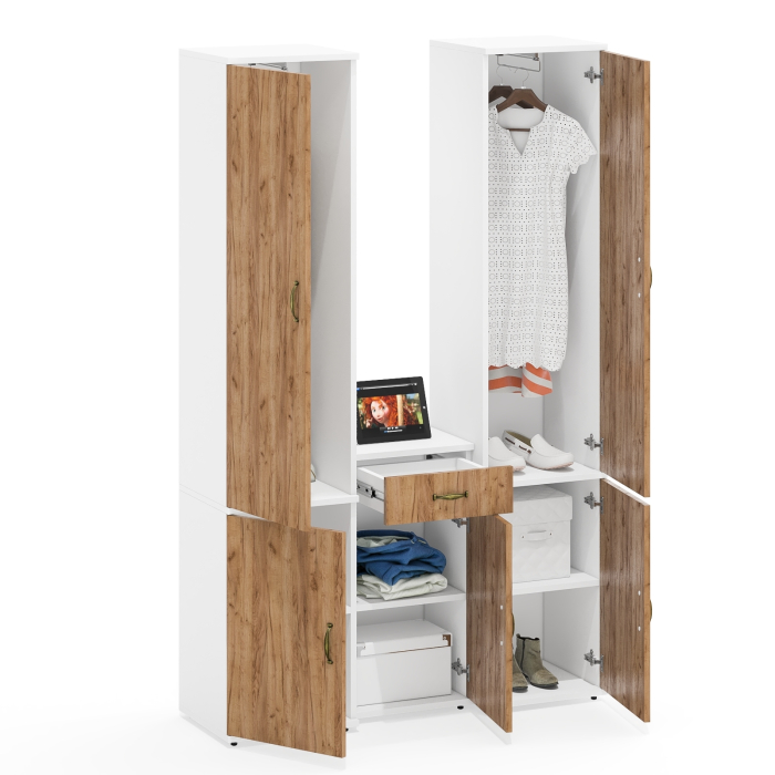 Домашние кабинеты, Пеналы с полками каждый по пять полок Лидер-8 и тумба дверка и ниша