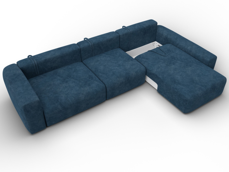 Диваны угловые в гостиную, Диван угловой Лига-066 НПБ Лонг угол правый, велюр BRUT