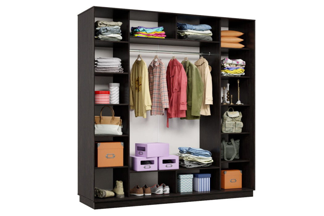 Шкафы-купе 3-х дверные, Шкаф-купе Премьер 34 (01РБ;01РБ;01РБ) фасады ромб белый/трёхдверный/Профиль чёрный муар