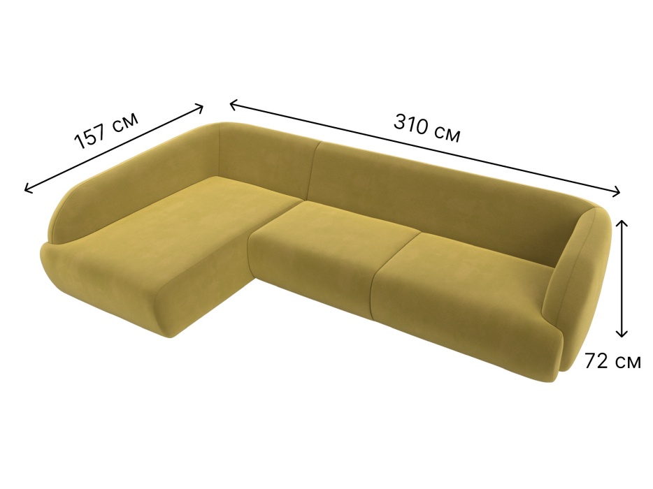 Диваны угловые в гостиную, Диван угловой Лига-041 левый угол, микровельвет