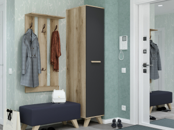 Шкаф пенал с полками и штангой ВЕГА СКАНДИНАВИЯ