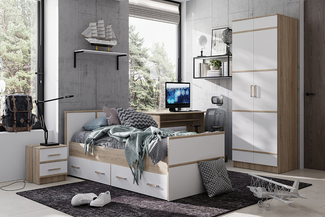 Кровати 90 см, Кровать 0,9 LIGHT МС Сакура с основанием