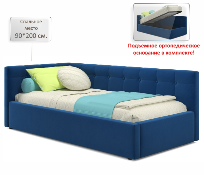 Мягкая кровать, Односпальная кровать-тахта Bonna 900 с подъемным механизмом