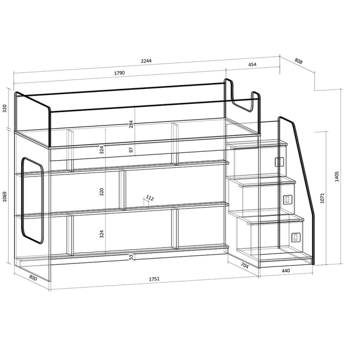 Кровати-чердаки, Кровать чердак Легенда 43.3.5