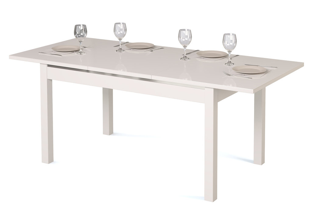 Обеденные столы, Стол Альба белый, стекло