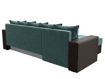 Диван угловой Дубай Лайт, велюр/экокожа, левый угол