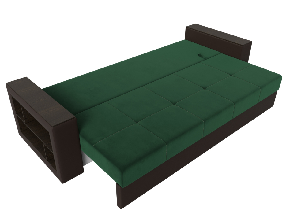 Диваны прямые, Диван прямой Дубай Лайт полки слева, велюр/экокожа