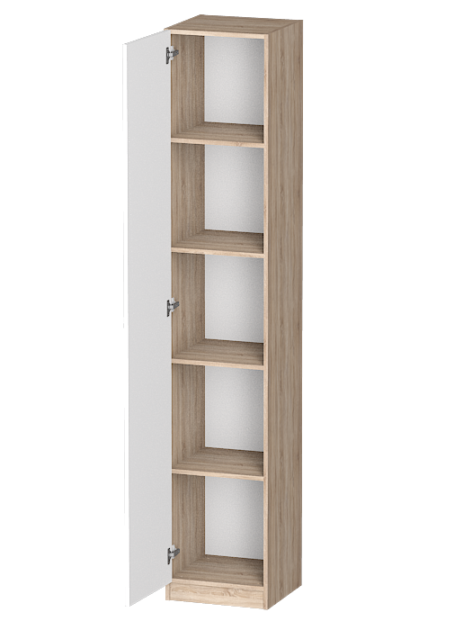 Шкафы одностворчатые, Распашной шкаф Лайф с полками 40*40*215 Дуб сонома