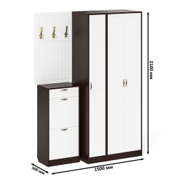 Мебель в прихожую П-6 компоновка № 50 фрезеровка прованс