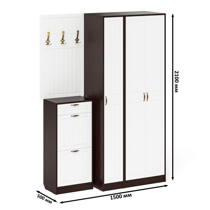 Прихожие, Мебель в прихожую П-6 компоновка № 50 фрезеровка прованс