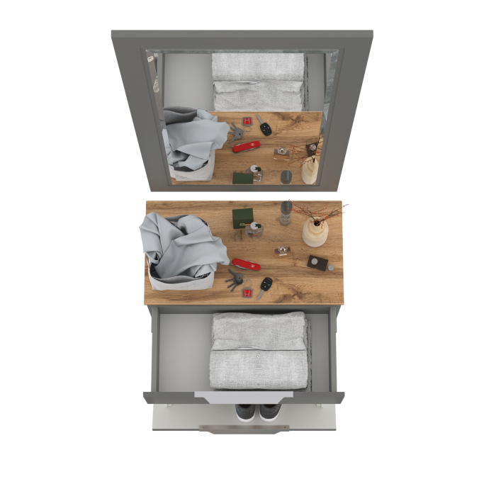 Прихожие, Обувница с зеркалом Октава.