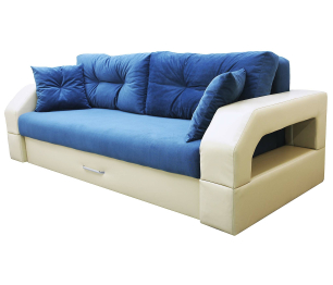 Диван-кровать еврокнижка Манчестер с подсветкой, 150, велюр/экокожа