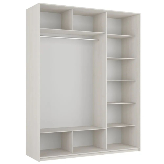 Шкафы-купе 3-х дверные, Шкаф-купе Прайм 3-х дверный Стекла пудра/ДСП/Доводчики 180х57х230