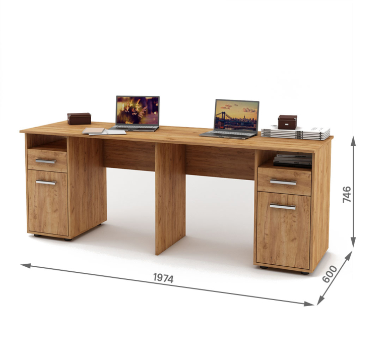 Прямые, Письменный стол для двоих Остин-17