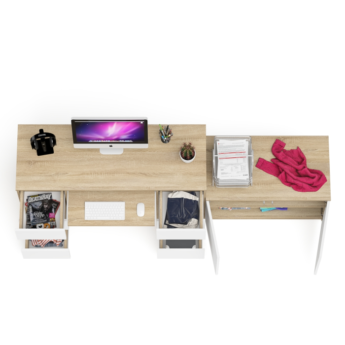 Прямые компьютерные столы, Двухтумбовый компьютерный стол Мори МС-2 с широкой тумбой на 900