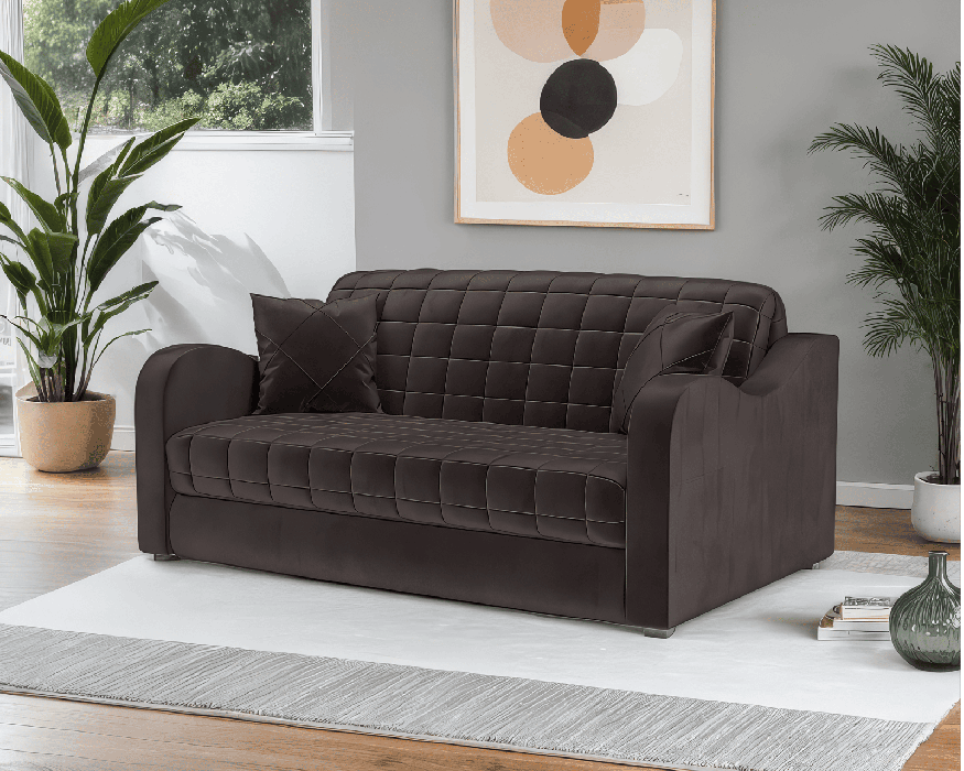 Диваны с ящиком для белья, Диван аккордеон Барон №4 НПБ 140х200 Бархат