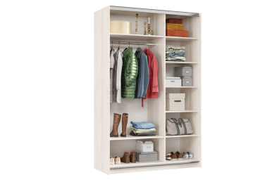 Шкаф-купе Smart 1424 2х дверный (фасады зеркало) профиль серебро