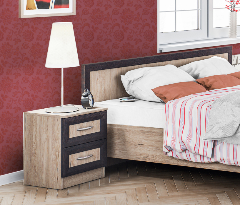 Спальные гарнитуры, Джорджия Дуб Санремо набор с кроватью 1600