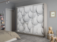 Шкафы-купе 3-х дверные, Шкаф-купе Экспресс 3-х дверный Фотопечать Шары Стекла 240х60х220