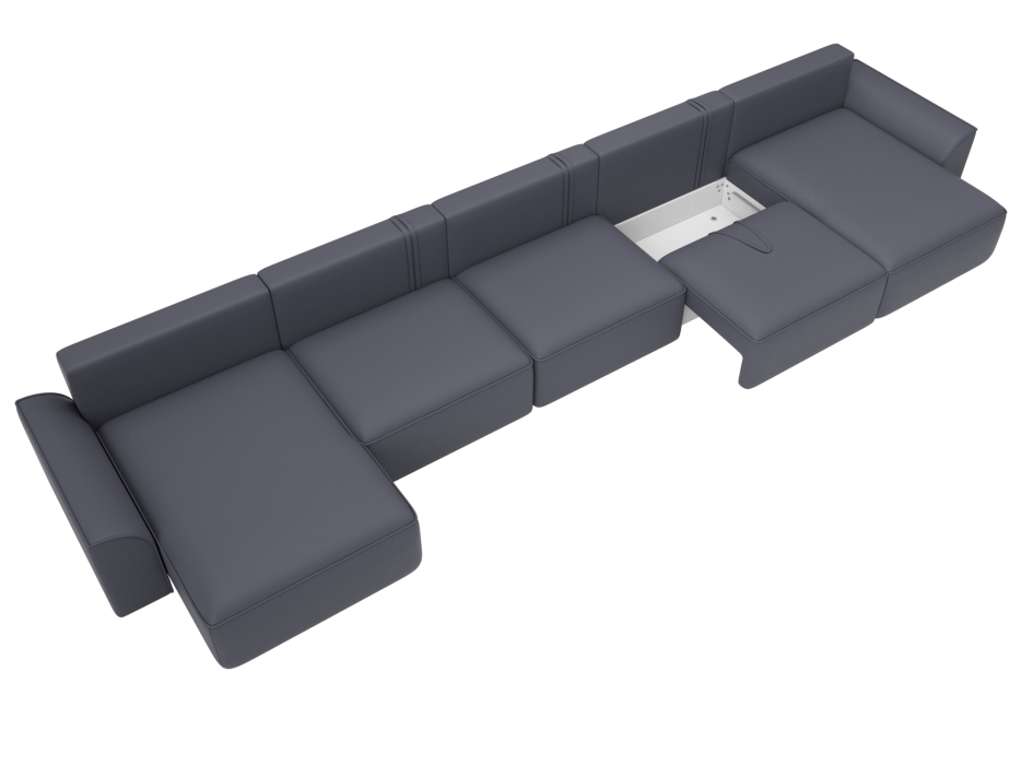 Диваны еврокнижки, Диван П-образный Лига-048 НПБ МегаЛонг, экокожа GRIFON