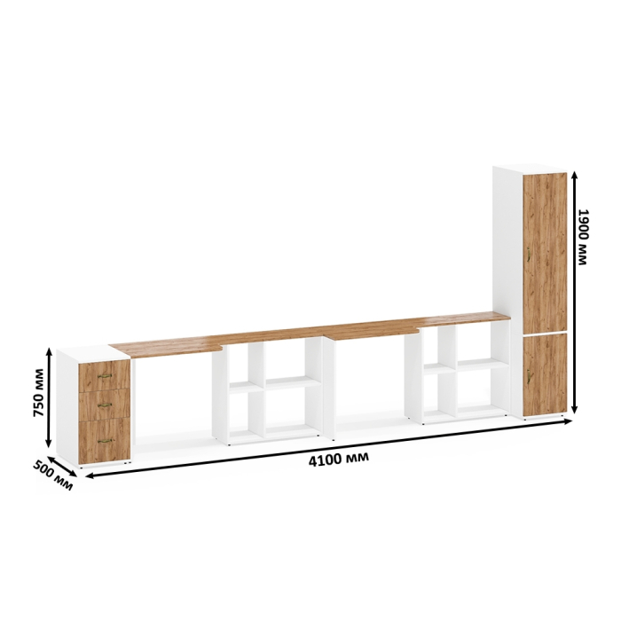 Домашние кабинеты, Уголок для работы дома для двоих Лидер-8 № 23